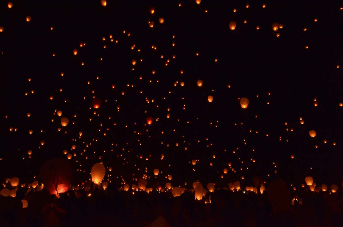 hd backgrounds paper lantern flying above sky wallpapers